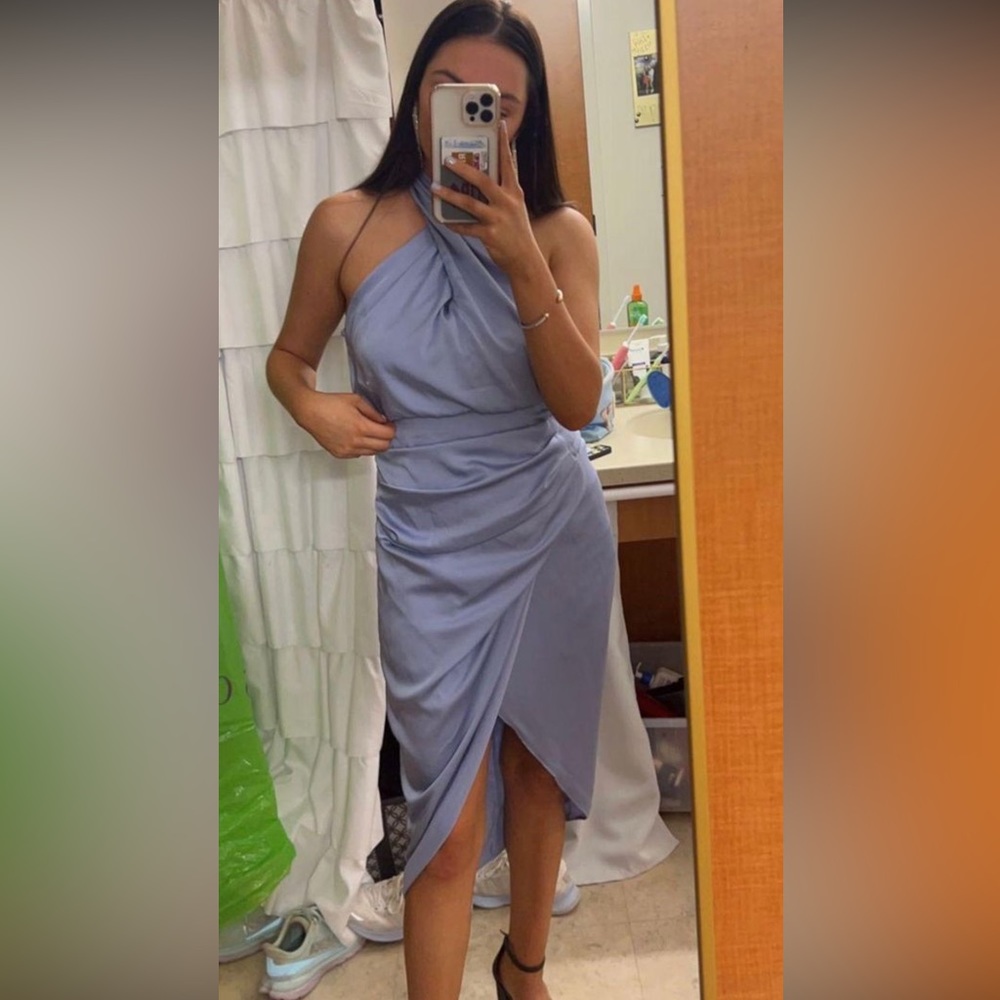 purple silk formal dress